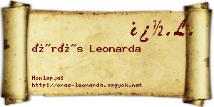 Órás Leonarda névjegykártya